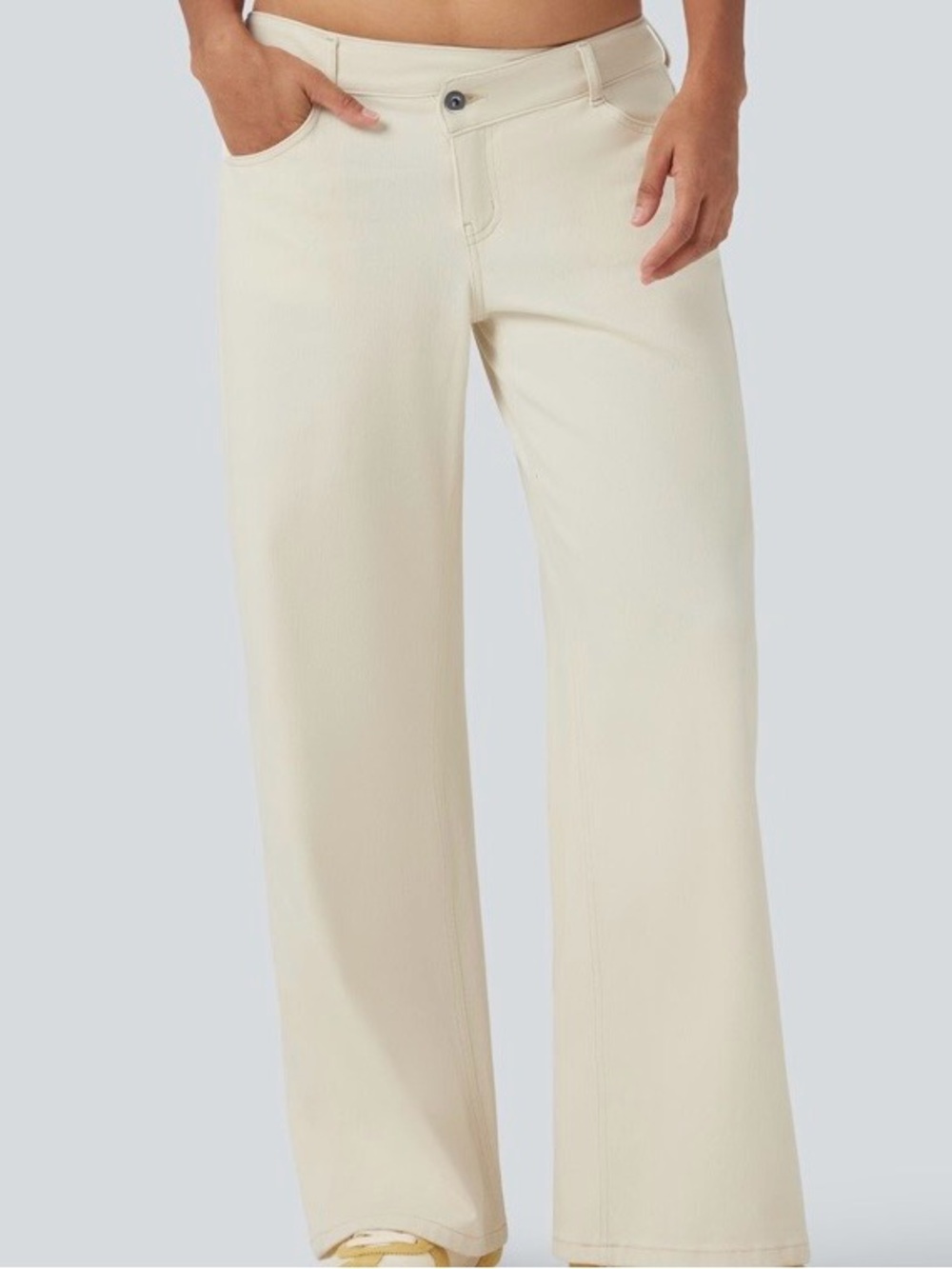 HALARA Wide-Leg Cream Jeans for Women NWT